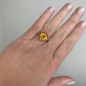 Gabrielle & Co. genuine Citrine and Diamond ring